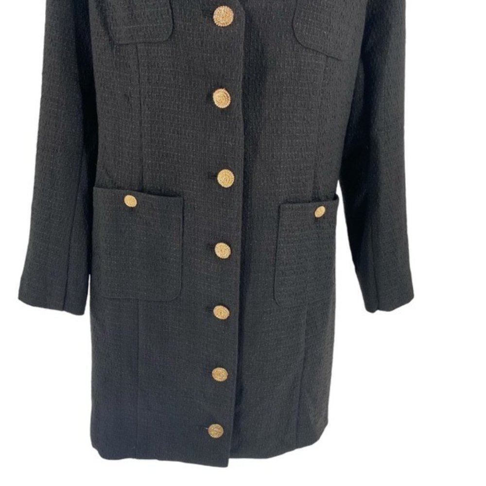 Pomander Place | NEW Black Tweed Keira Long Sleeve Mini Dress Size XL - Picture 7 of 12